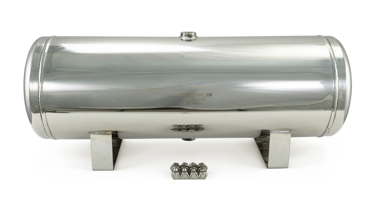 HornBlasters Stainless Steel 5-Gallon (19 Liters) 6 Port Air Tank - (Four 1/2" Ports & Two 1/4" Ports)