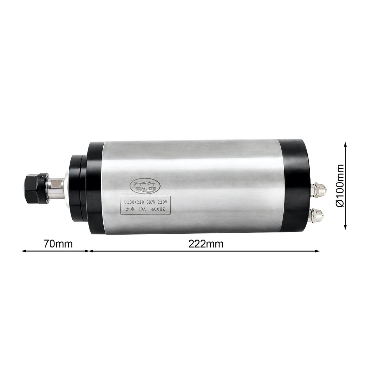 CNC Spindle Motor Kits, 220V 3KW 3000W Φ100mm Air Cooled Spindle CNC Spindle CNC Motor + 3.7KW VFD+Φ100mm Clamp Mount + Collet Set ER20+ Drill bits+ Wires for CNC Router Machine
