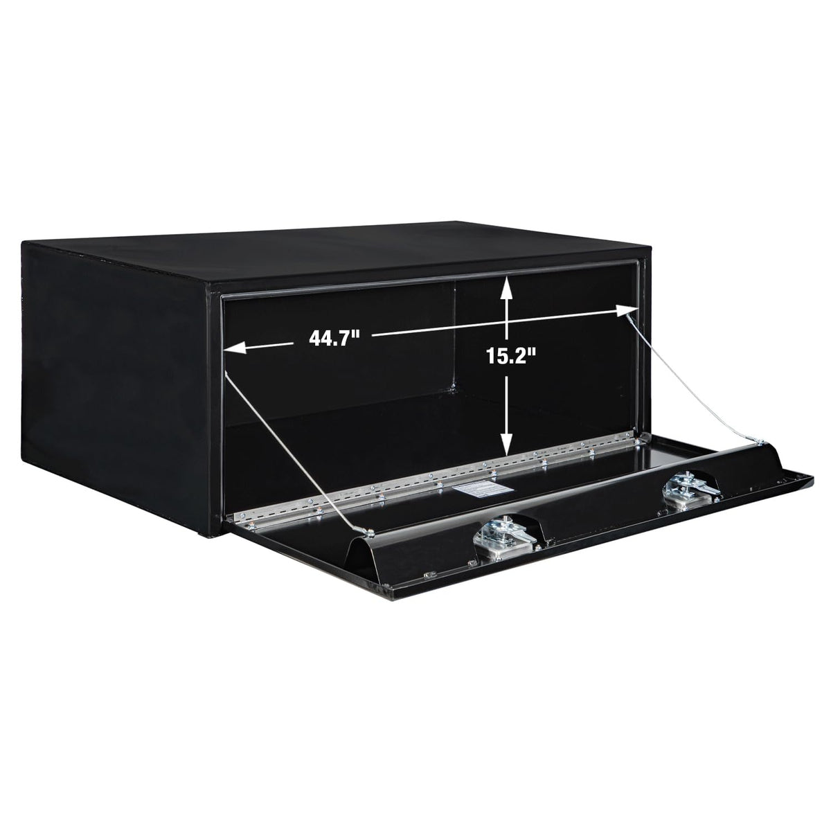Buyers Products 1708310 Black Steel Underbody Truck Tool Box – 18 x 24 x 48 Inch - Truck Bed & Underbelly RV Storage Box, Locking T-Latch, Weather-Resistant, Heavy-Duty Flatbed Job Box, Made in USA