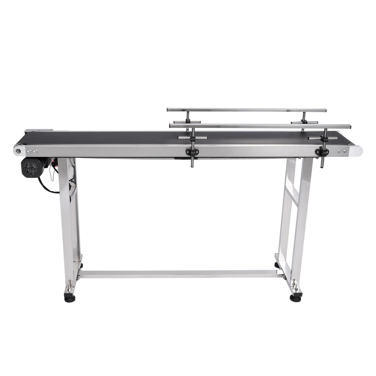 VEVOR Belt Conveyor, 59 x 7.8 inch Conveyor Table, Stainless Steel Motorized Belt Conveyor PVC Belt Anti-Static Adjustable Speed (Double Guardrail)