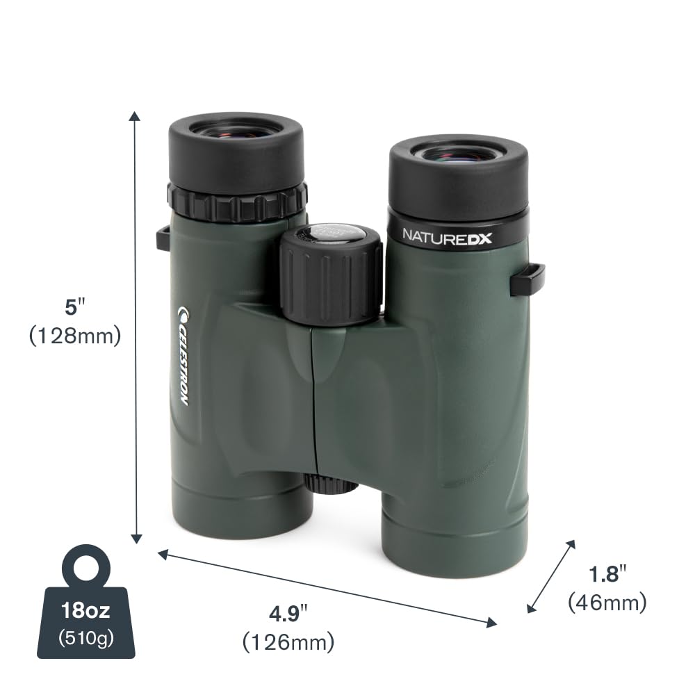 Celestron - Nature DX 10x32 Binoculars – Ideal for Birding and Outdoors – 32mm Objective Lenses – Wide 7.4° Field of View – BaK-4 Prisms – Fully Multi-Coated – Waterproof and Fogproof