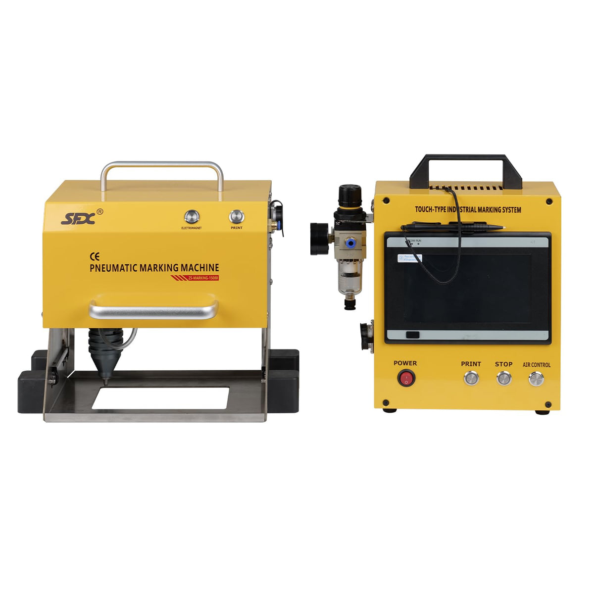 LYXC Pneumatic Dot Peen Marking Machine for Metal Engraving Machine Marking Range 150×80mm Digital Control Pneumatic Dot Peen Marking Machine for Characters, Serial Numbers, Date and Graphics, etc