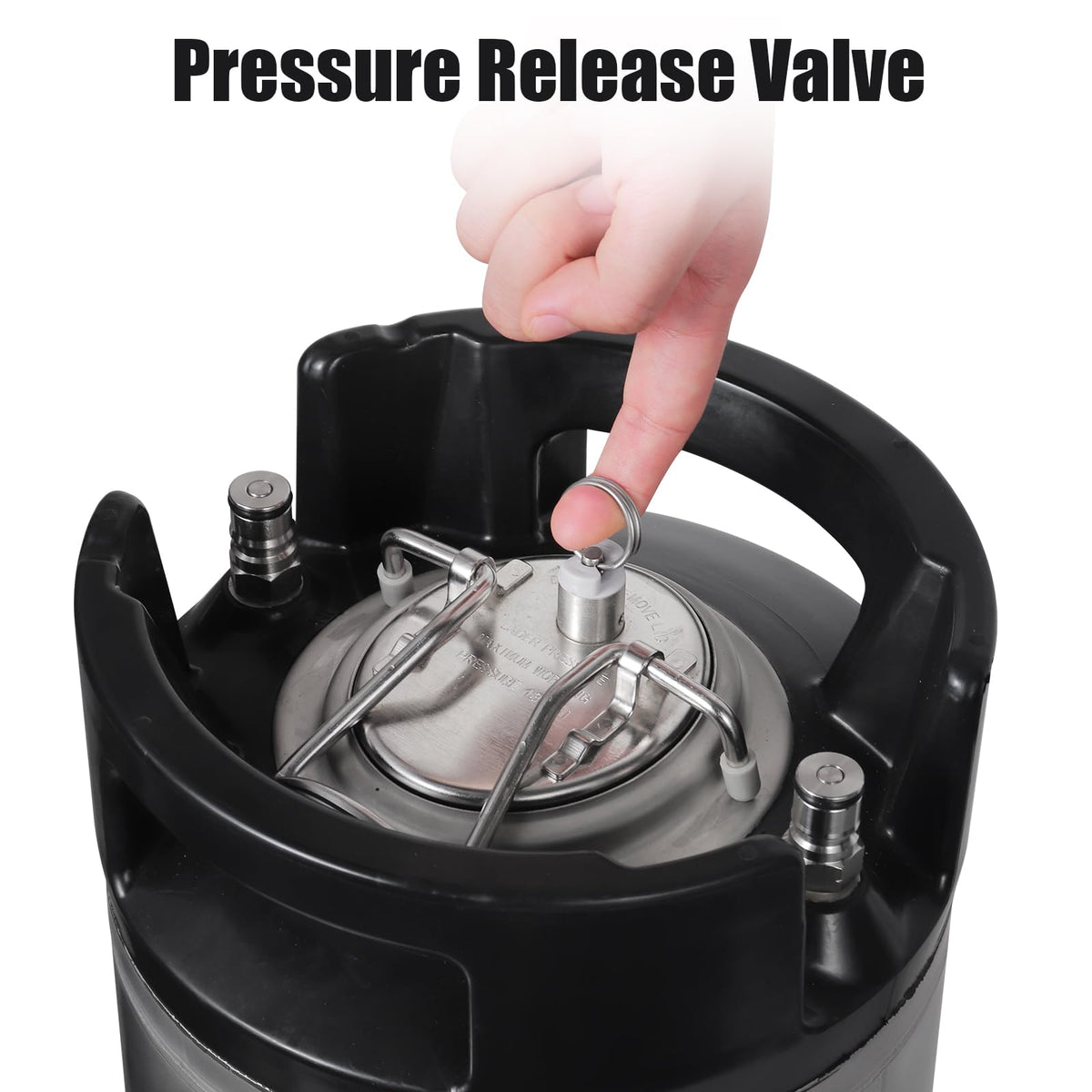 Ferroday Upgraded 5 Gallon Ball Lock Keg, Stainless Steel Corny Keg with Ball Lock Post, Portable Cornelius Beer Keg with Dual Rubber Handle, Gasket Set for Commercial Home Brewing