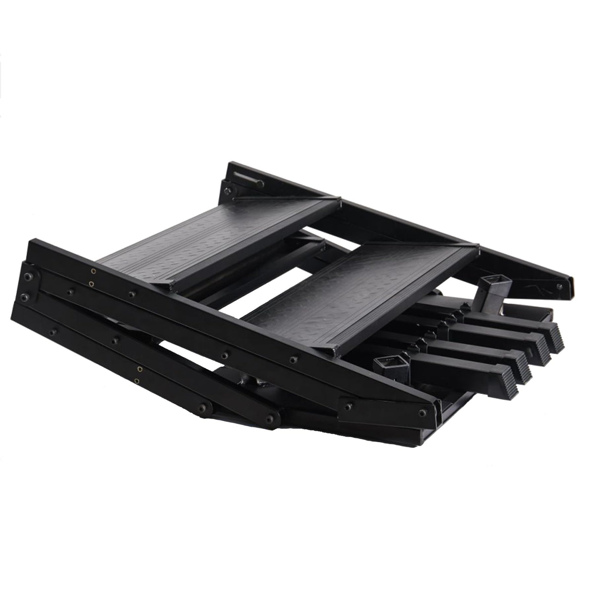 RV Steps Foldable, Aluminum Portable 4 Step Camper Steps with Handrail Adjustable Height with Non Slip Feets for 5th Wheel RV, Travel Trailer, Home, Camper, Spa, Hot Tub Steps, and Porch