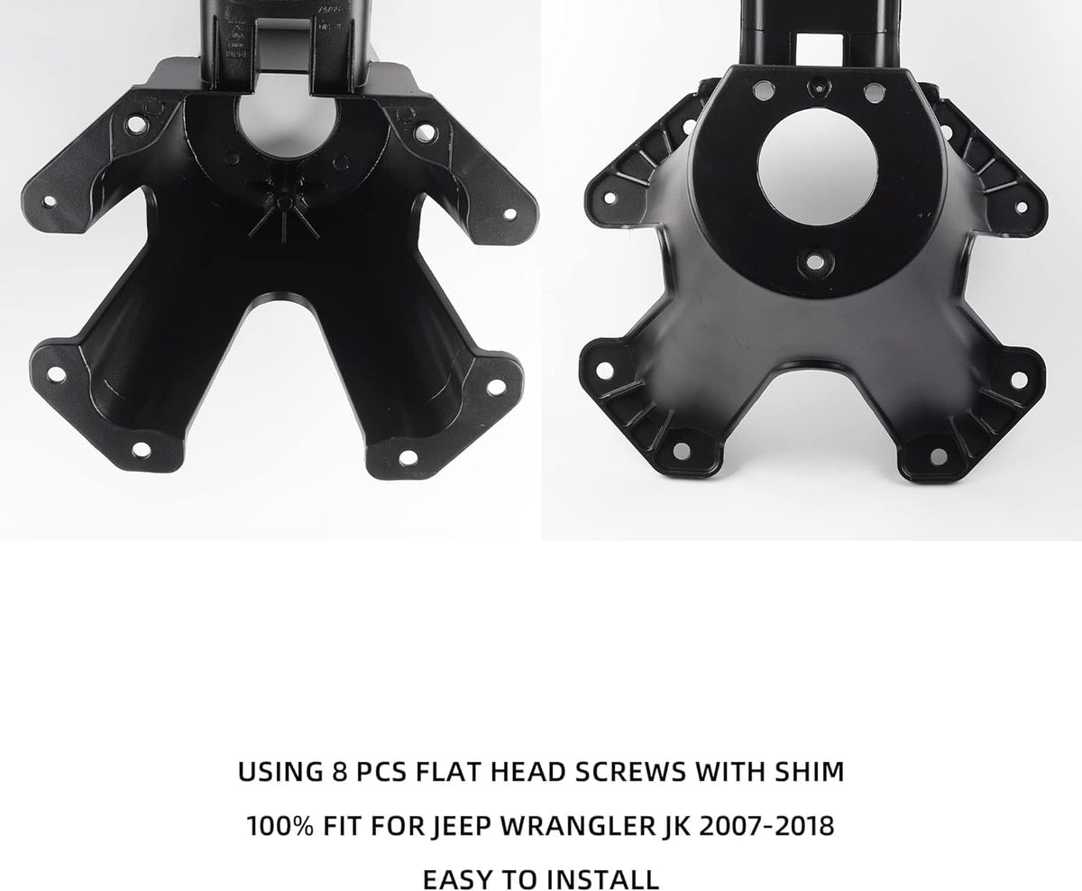 Dasbecan Spare Tire Holder Bracket Tire Carrier Rack Compatible with Jeep Wrangler JK 2007-2018 Replaces# 55397217AJ 68048581AA, High Center Mount 3rd Third Brake Light Assembly with Line,Black