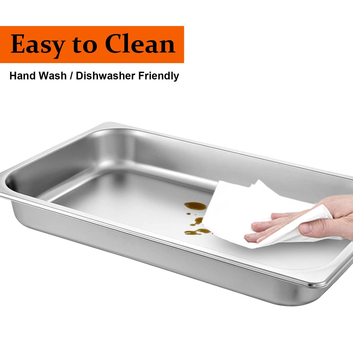 6 Pack Stainless Steel Food Warmer Pans with Lids, Insulated Hotel Pans,2.5 inch Deep Anti-Jamming Steam Table Pans for Restaurant Cafeteria Party Catering