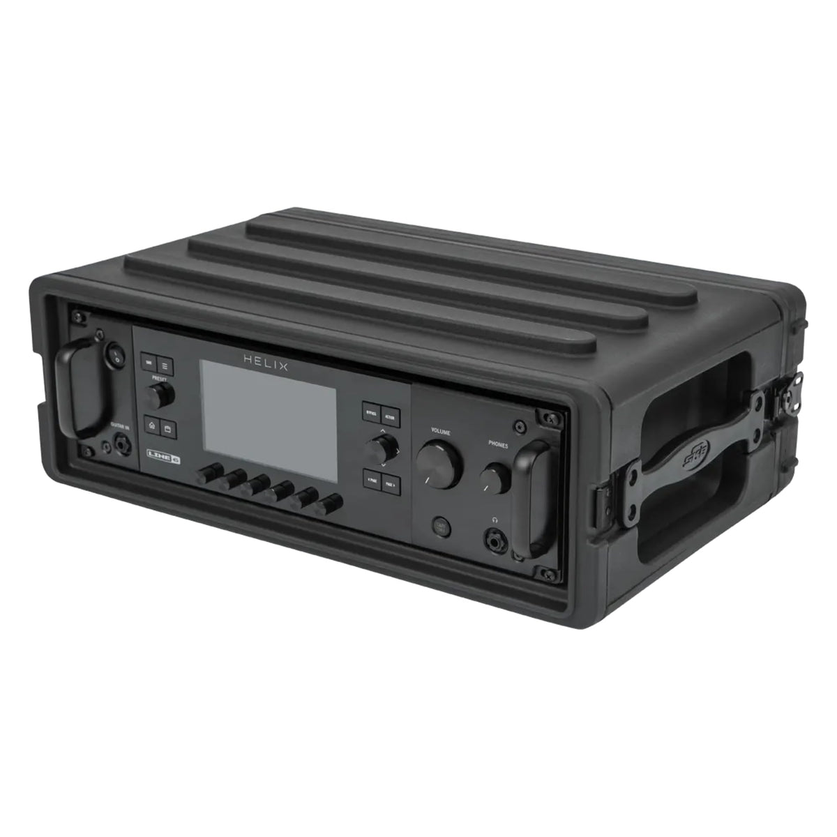SKB Shallow Rack 3U - Roto-Molded for Durability & Impact Resistance, Waterproof & Stackable Design, with Twist Latches & Rubber Feet - Ideal for Secure Equipment Storage & Transport, Black