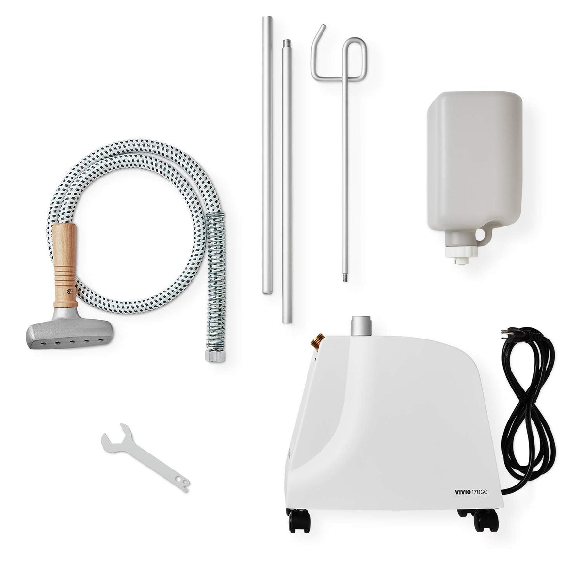 Reliable VIVIO 170GC Garment Steamer - 1300W Professional Steamer for Clothes with Fabric Brush, Standing Garment Steamer with Fabric Covered Steam Hose, 2 Hours Continuous Steam 2 Minute Heat-Up Time