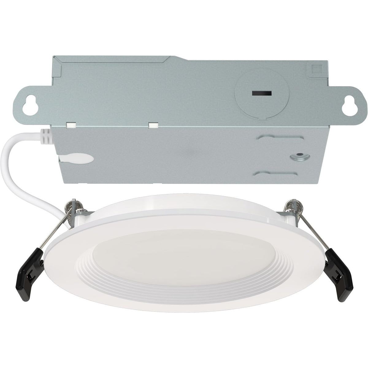RAB Lighting WFRL-Field-Adjustable Edge-Lit LED Downlight-Canless Wafer Design-Black/White Trim-5CCT Selectable 2700K-5000K-90 CRI-Wet Rated/Dimmable for Modern Ceilings (WFR34-4B/BP - 12 Pack)