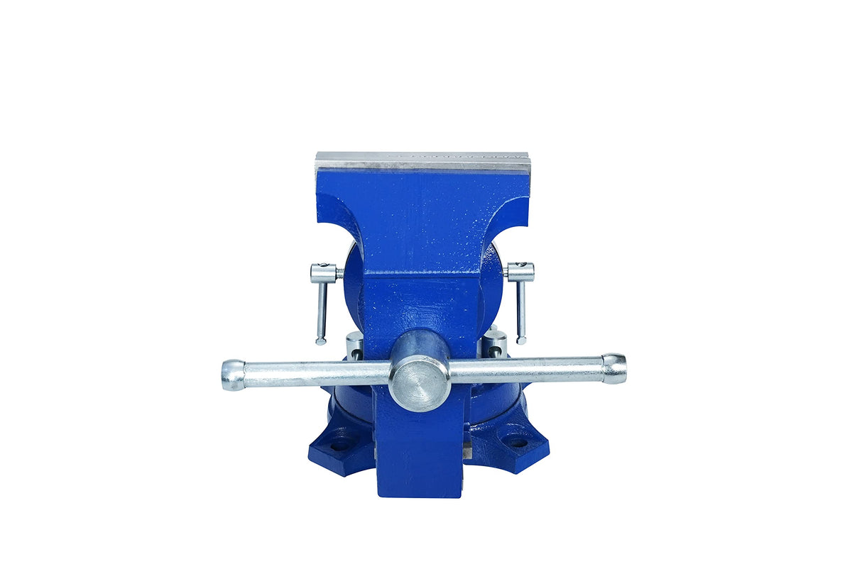 Rolin Vise 5 Inch Multi-Function Vises With Anvil Blue Bench Vise Heavy Duty Tools 360 Degree Swivel Base