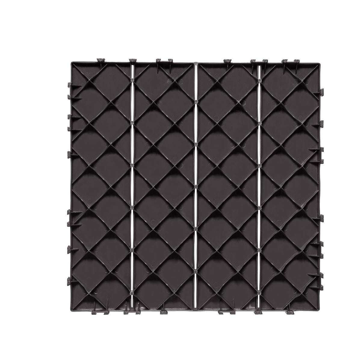 VEVOR 54 sq. ft Plastic Interlocking Deck Tiles, 54 Pack,12"x12" Waterproof Non-Slip Outdoor Flooring All Weather Use, Patio Floor Decking Tiles for Porch Poolside Balcony Backyard, Dark Brown