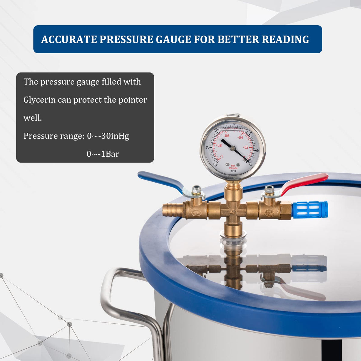 P PBAUTOS 9 Gallon Tempered Glass Vacuum Chamber with Two Rubber Seals, 33L Degassing Chamber Kit with 5 CFM 1/3HP Single Stage Vacuum Pump Without Oil, Perfect for Stabilizing Wood