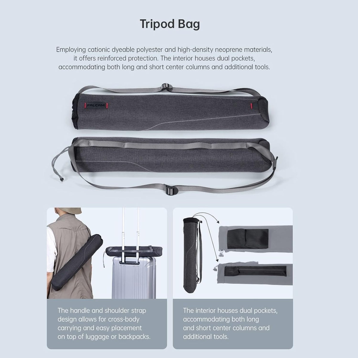 Falcam TreeRoot F38 Pro Carbon Fiber Tripod, 61" Quick Lock Travel Tripod with 360° Ball Head, 5kg Load, F22 Interfaces, 1/4" Screw, Carry Strap Holes for DSLR, Mirrorless, and Video Cameras