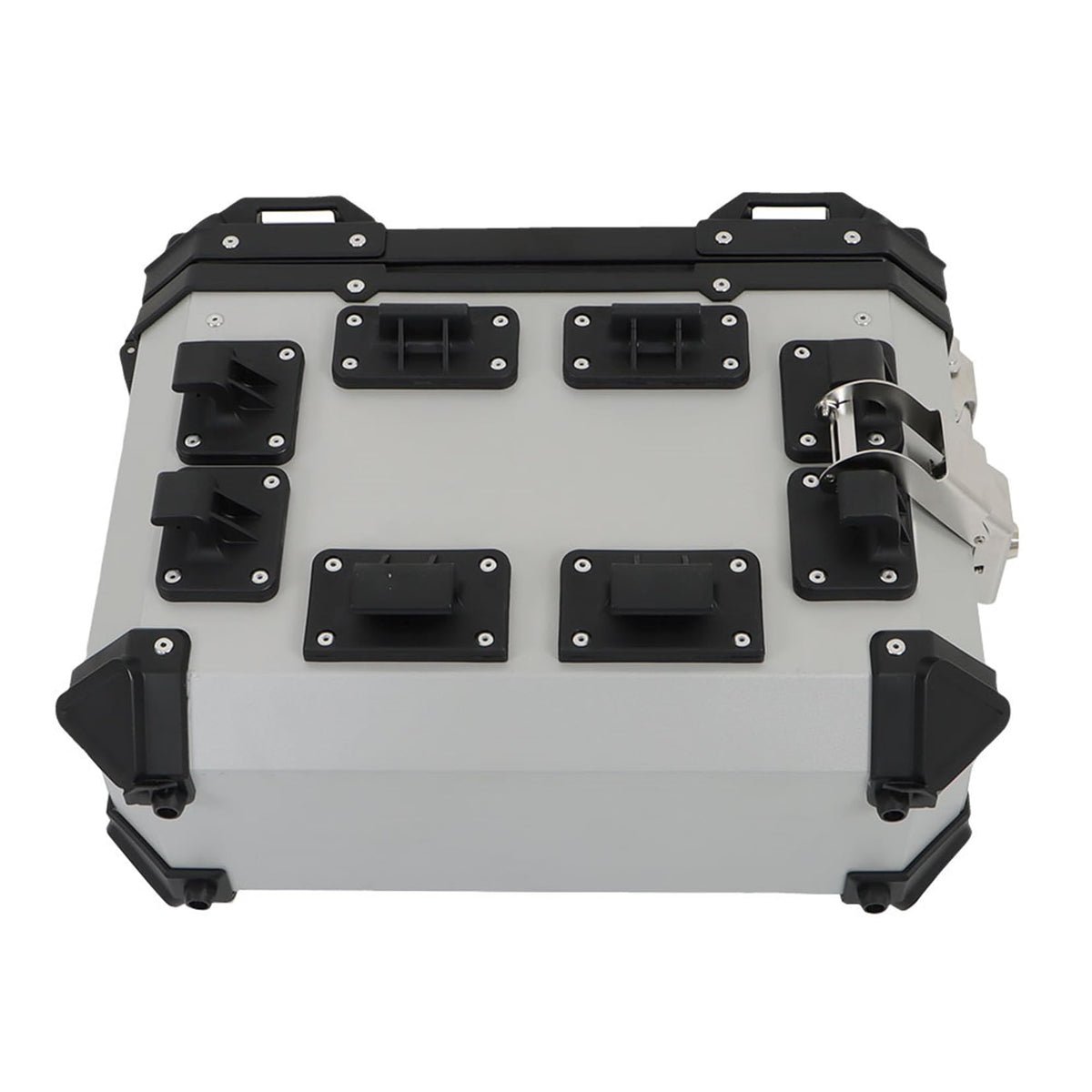 SEBLAFF Motorcycle Hard Side Saddlebag Box Trunk Tour Motorcycle Panniers Side Case Silver 36L