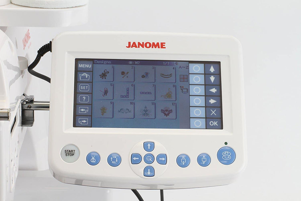 Janome Embroidery Machines - MB45 Heavy Duty Computerized Embroidering and Quilting Machine for Beginners to Experts, Multi Needle Embroidery Machine with 5.7" Remote Computer Screen for Stitching