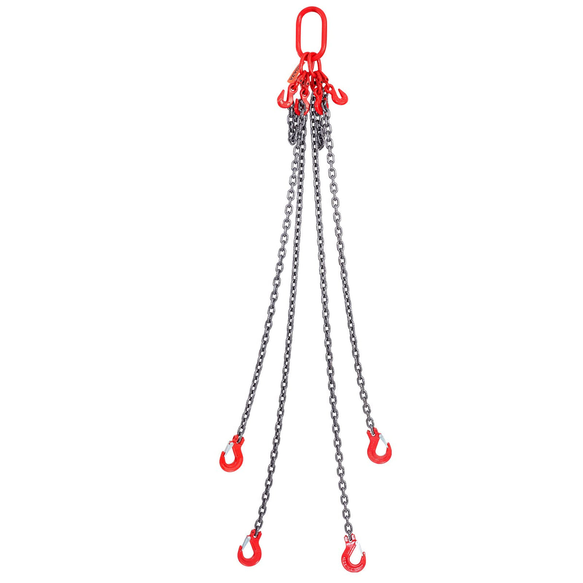 VEVOR Chain Sling, 5/16 Inch X 5 Ft Lifting Chains with Hooks, G80 Engine Chain Hoist Lifts, 11000LBS Lifting Sling Chains for Engine Hoist, Engine Lift Chain 5T with 4 Leg Grab Hooks and Adjusters