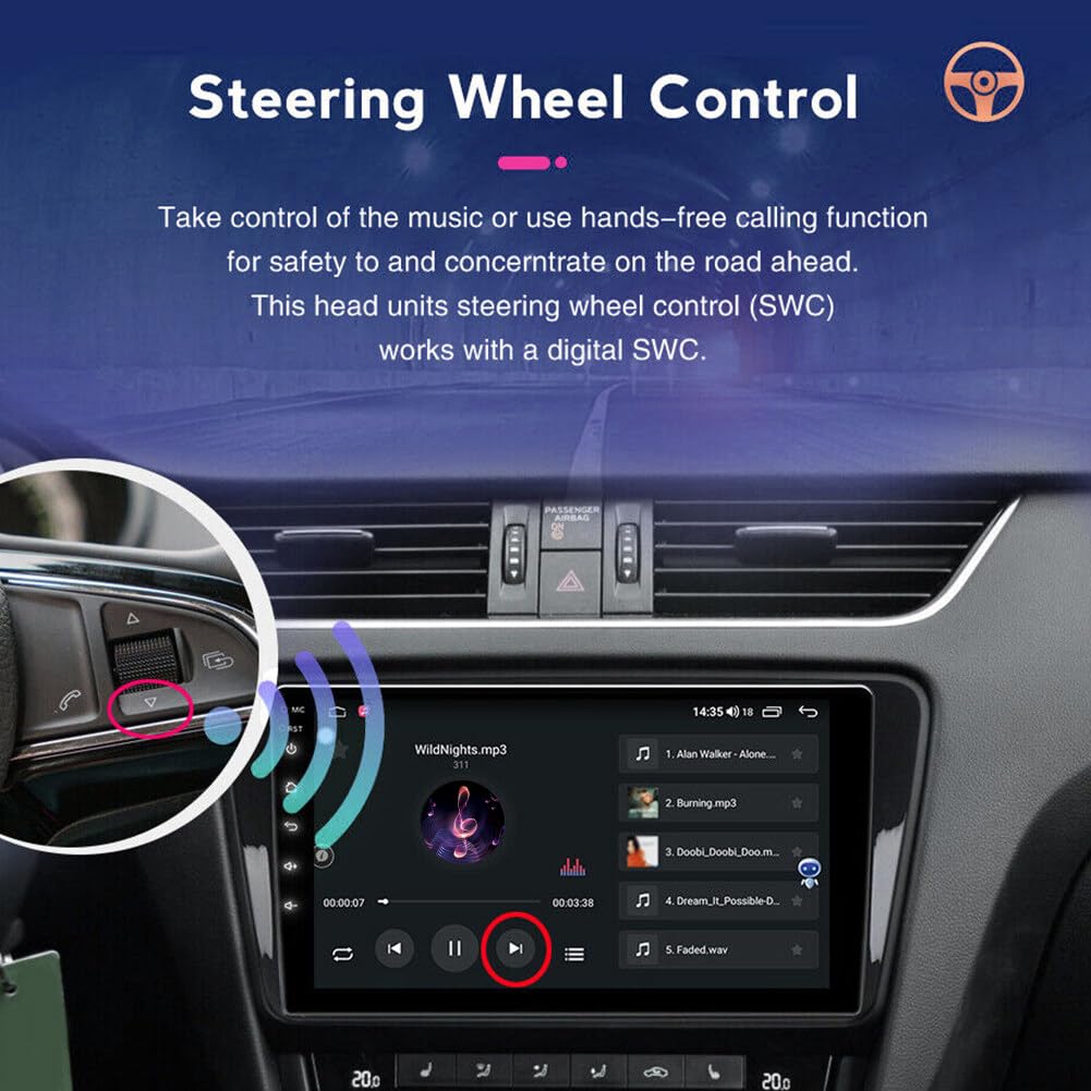 Slakerbe Android 14 Double Din Car Stereo Radio for GMC Yukon 2003-2006, 2G+32G 7" Touchscreen Car Radio w/Wireless Carplay Android Auto GPS WiFi Bluetooth RDS DSP SWC Mic Backup Camera