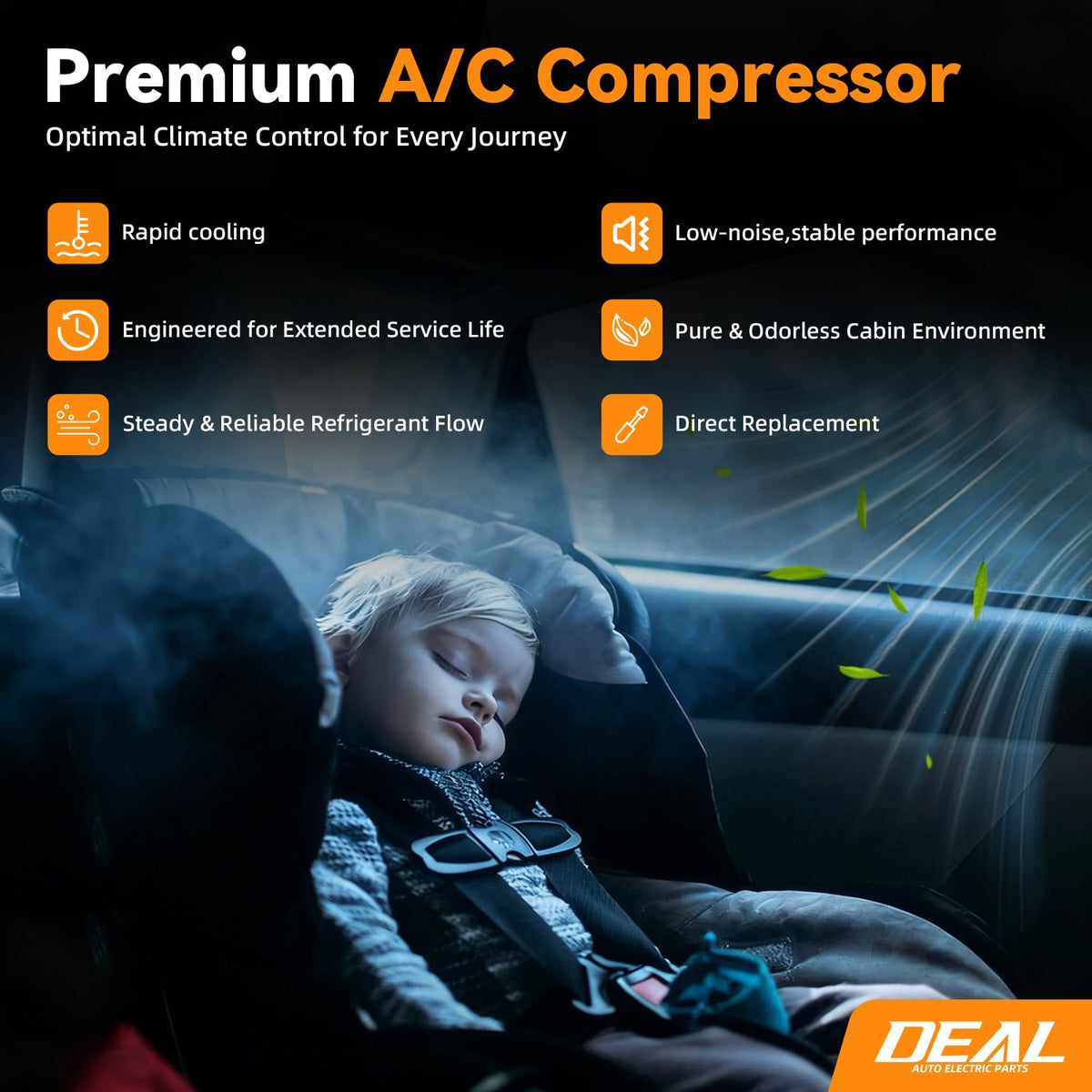 DEAL AUTO ELECTRIC PARTS Air Conditioner A/C Compressor with Clutch 1.8L Compatible with 2009-2010 Toyota Corolla Sedan 2009-2012 Matrix Wagon, 2008-2014 Scion xD Hatchback