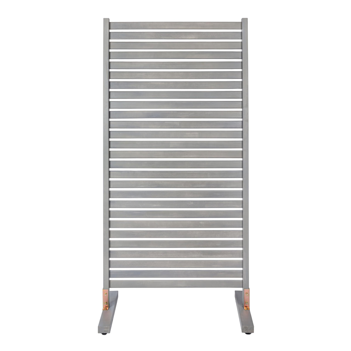 JONATHAN Y Solana Solid Acacia Wood Slat Outdoor Privacy Screen, 36" x 74" Freestanding Single Panel Room Divider, Weather-Resistant Wood Fence for Patio, Garden or Balcony, Gray Wash DVR2000B