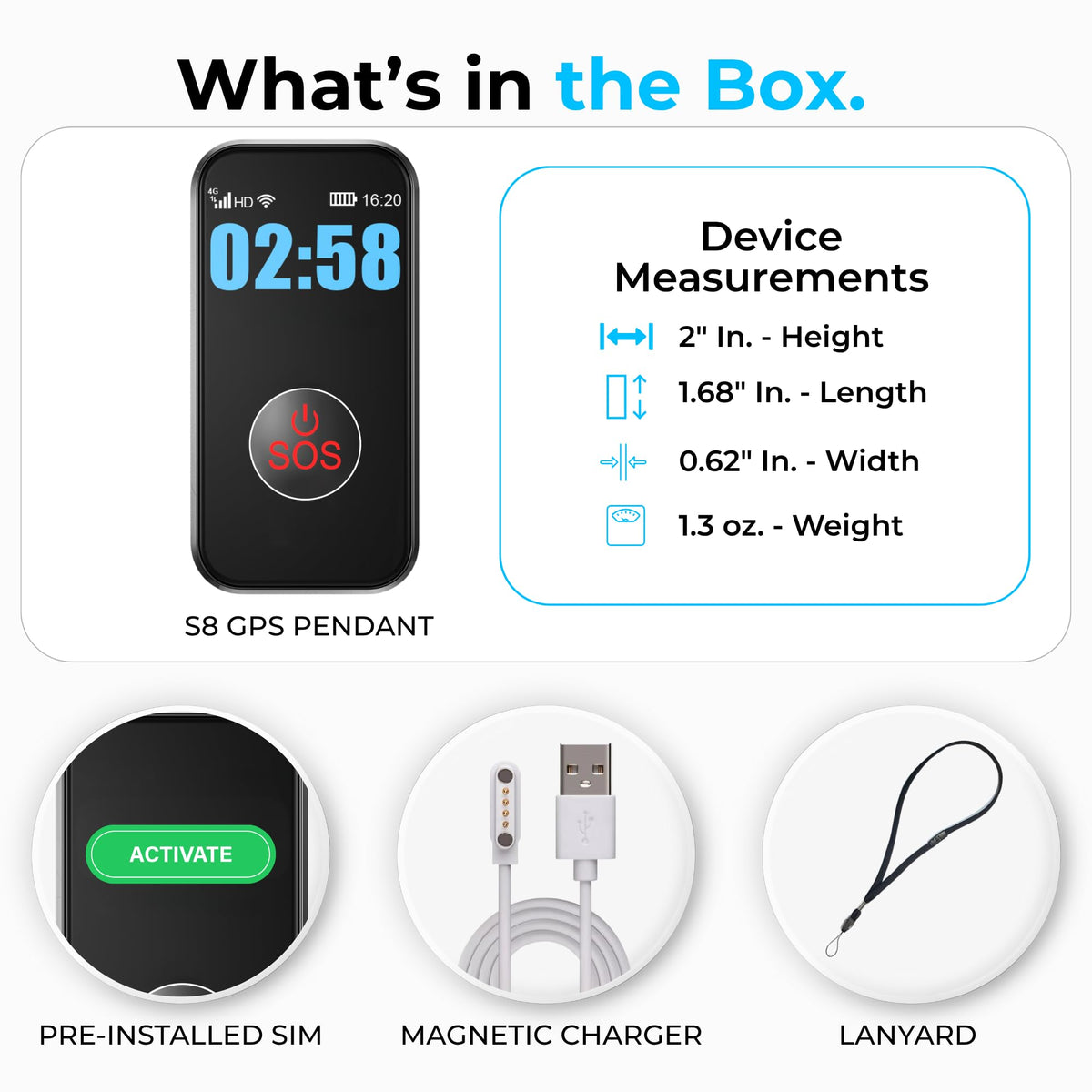 SecuLife Medical Alert Pendant for Seniors โ Alerts Go Direct to Family, No Call Center | Auto Fall Detection, GPS Tracking, 2-Way Calling, No Contract, Waterproof Necklace