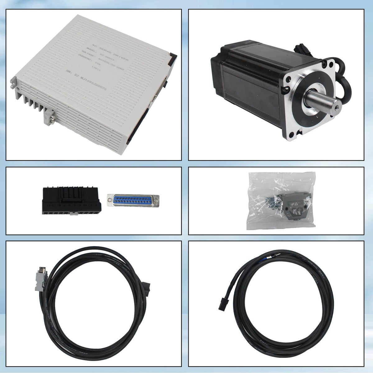 RATTMMOTOR 600W Servo Motor Kit, Servo Motor with Servo Motor Driver and Brake Encoder Cable, CNC Controller Kit for CNC Engraver Milling Machine/Robot (600W with Brake), A2M-60SV01930Z
