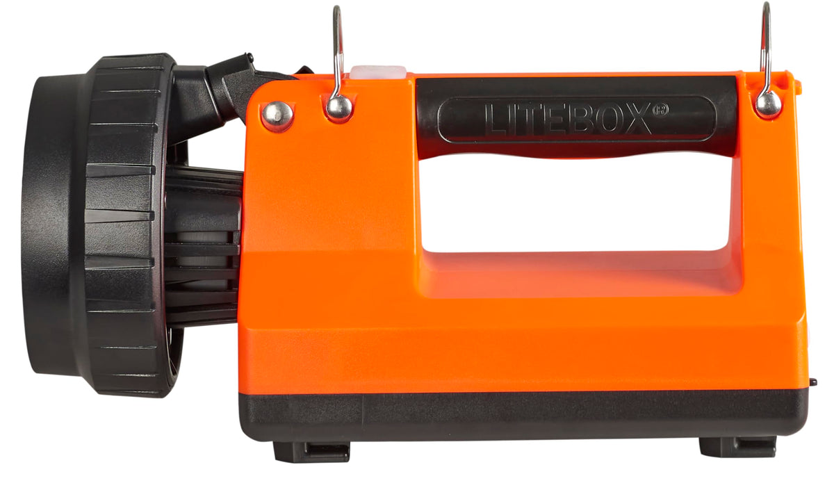 Streamlight 45882 E-Spot FireBox 1500-Lumen 110000 Candela Rechargeable Spot Beam Lantern with Dual Rear LEDs, and Heavy Duty Shoulder Strap Without Charger, Orange