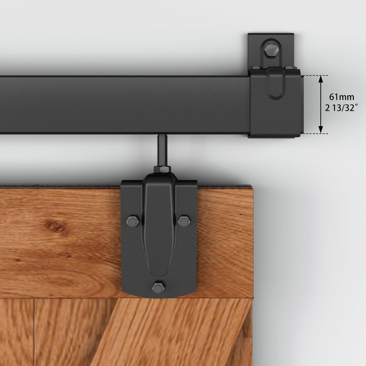 WEWORTH 10FT Black Box Rail Exterior Sliding Barn Door Hardware Track Kit, Heavy Duty Barn Door Track Set, Wall Mount Outdoor Weatherproof Single Barn Door Hardware with 5 Track Brackets(No Doors)