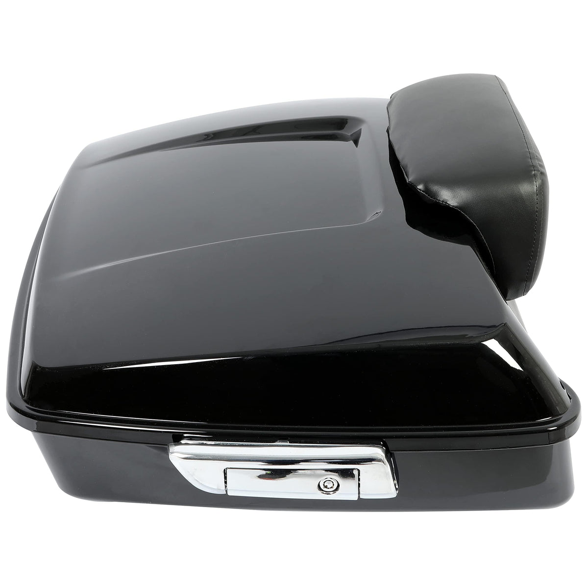 ECOTRIC Chopped Luggage Trunk W/Pad Compatible with 2014-2024 Harley Touring Road King Road Glide Street Glide Electra Glide Tail Box Trunk with Backrest
