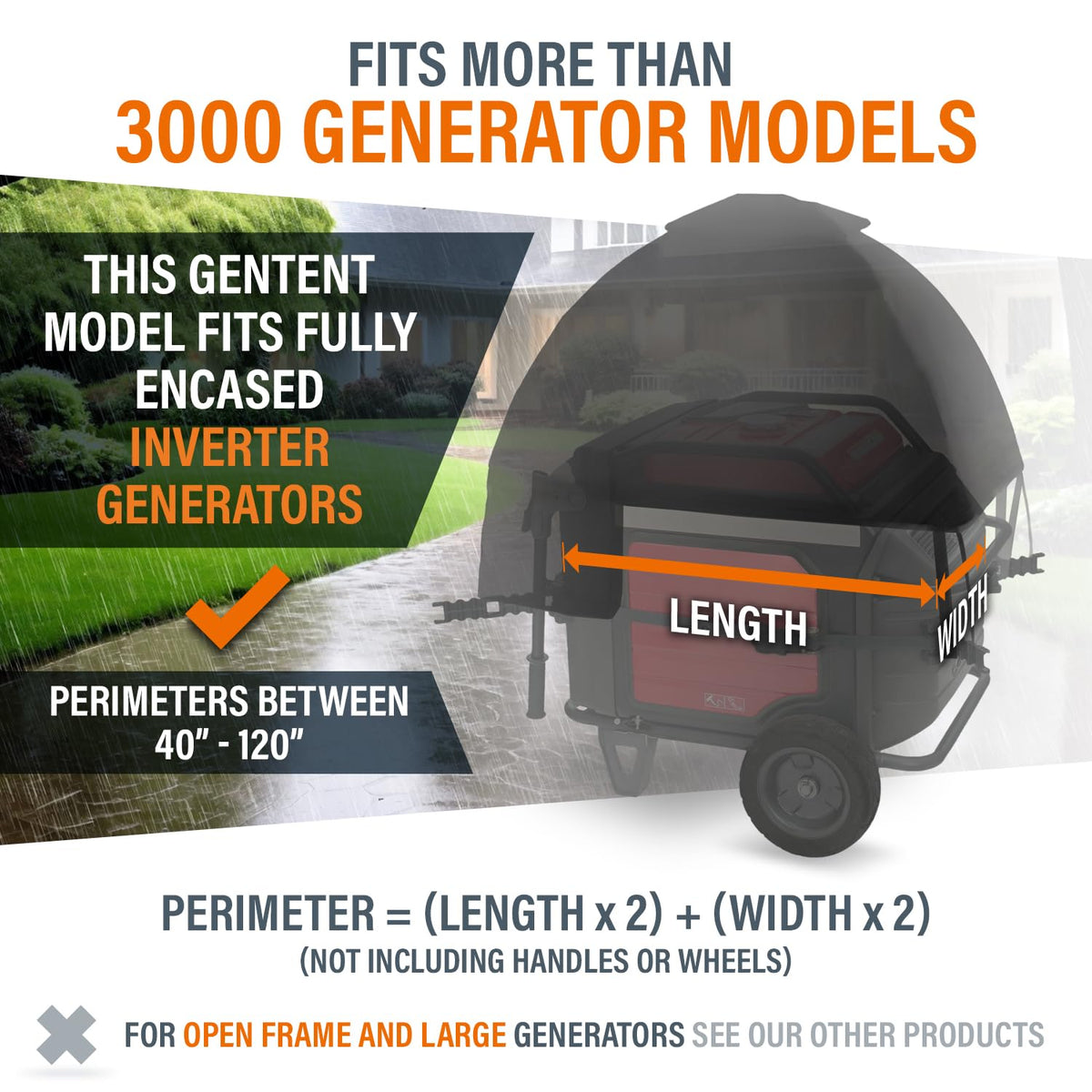GenTent Inverter Running Cover – Generator Tent for Fully Encased Inverters (Gray, Original - Standard)