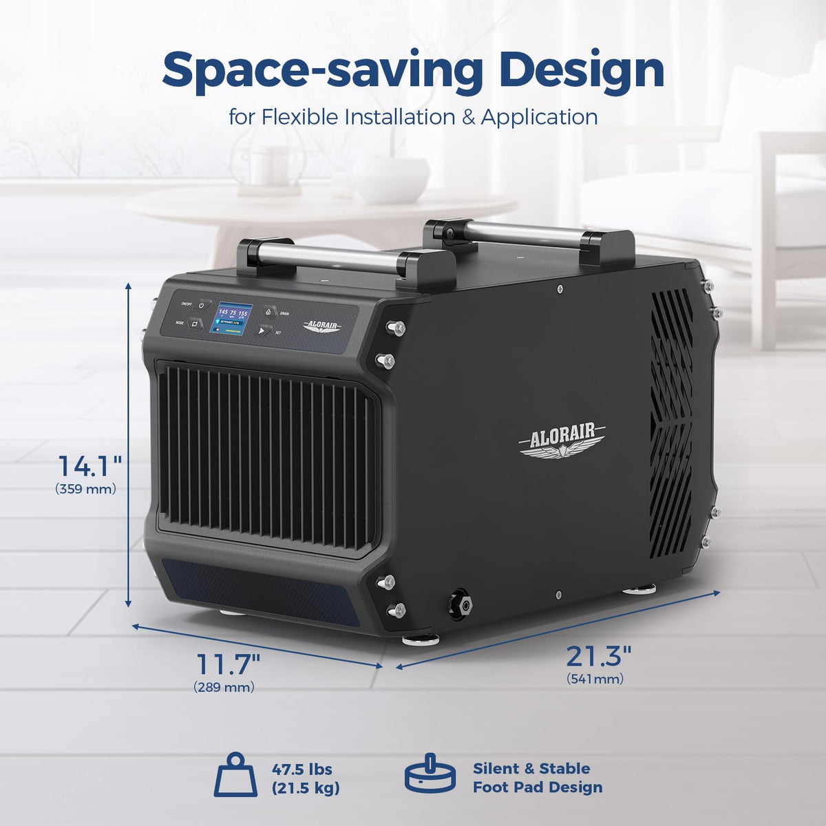ALORAIR 145 Pint Crawl Spaces Dehumidifier with Pump and Drain Hose, Auto Defrost for Crawlspaces, Commercial, Basements, and Large Rooms up to 1800 Sq.Ft