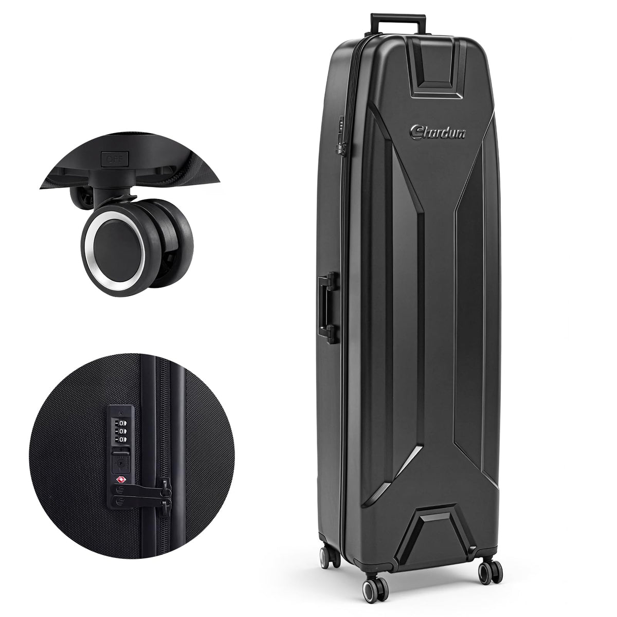 Hard Shell Golf Travel Case with TSA Lock, Heavy Duty ABS Golf Travel Bag Cover, Removable 360° Multi Directional Wheels, Fits 48" Club Bags, Impact Resistant Protective Solid Travel Case
