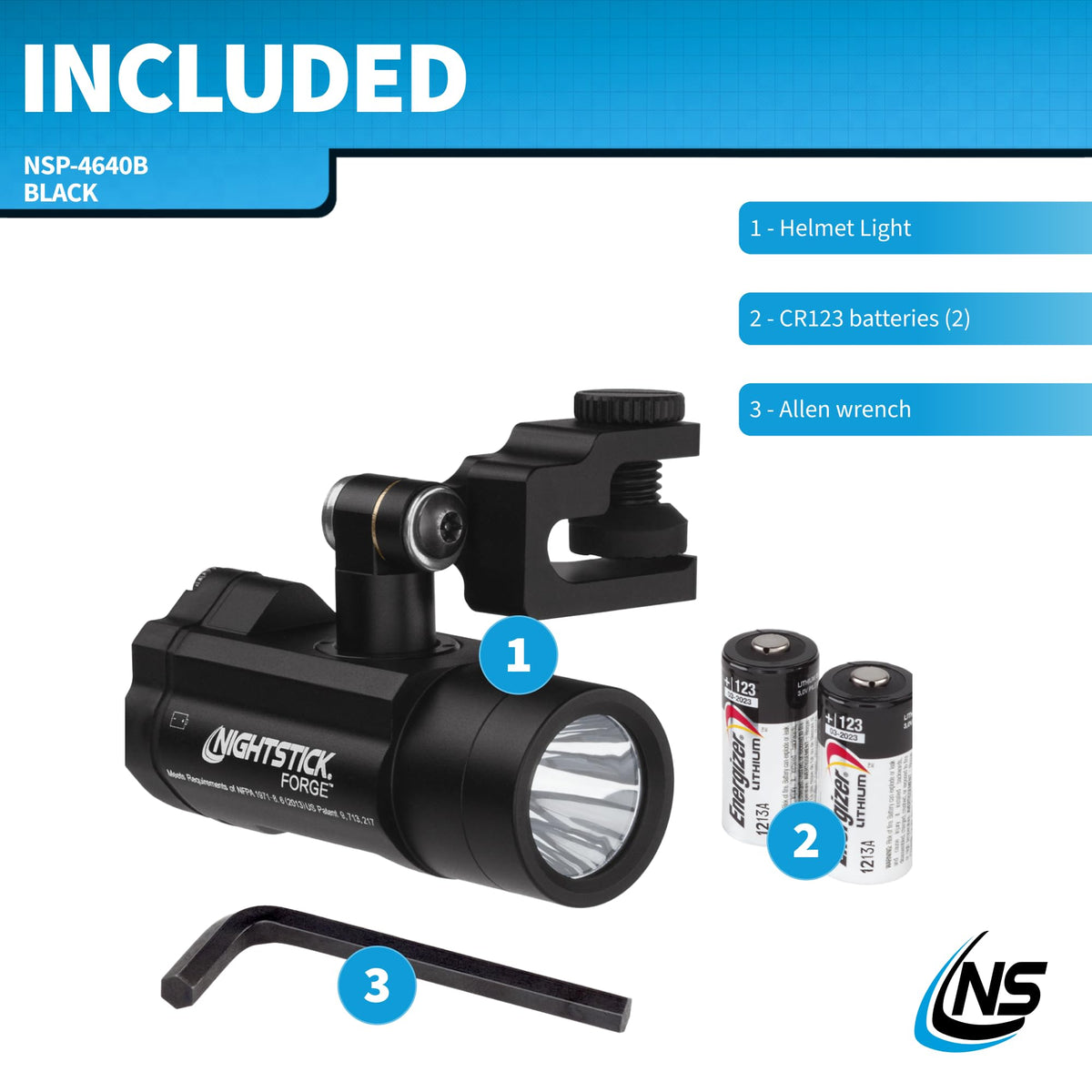 Nightstick NSP-4640B Forge™ Helmet-Mounted Multi-Function Flashlight