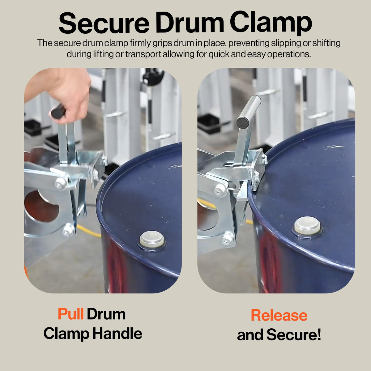 SuperHandy Hydraulic Drum Lift for 55-Gallon Drums – Heavy-Duty Barrel Lifter, 550 LB Capacity, Easy-to-Use Drum Handler with PU Wheels for Warehouse & Industrial Use