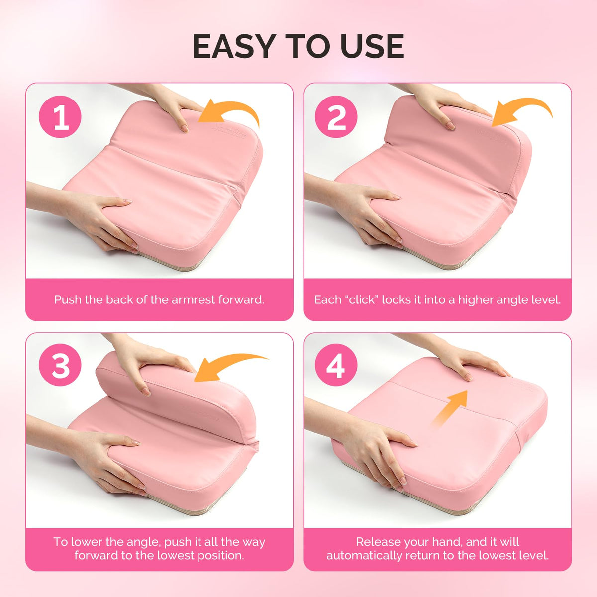 MelodySusie LED Manicure Table Lamp for Nail Techs with Foldable Manicure Arm Rest for Nails Tech