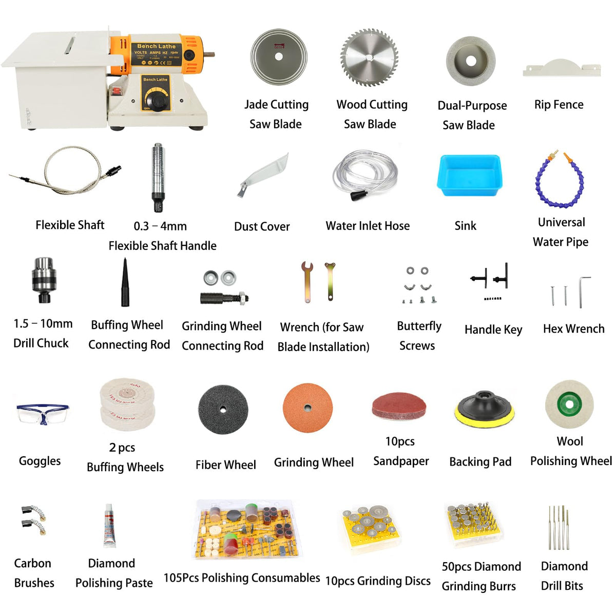 Lapidary Saw for Jewelry Crafts, 750W Lapidary Equipment with Jade Carving Kit, 110V Gem Cutting Machine with Water Cooling, Mini Table Saw for Jewelry Stone