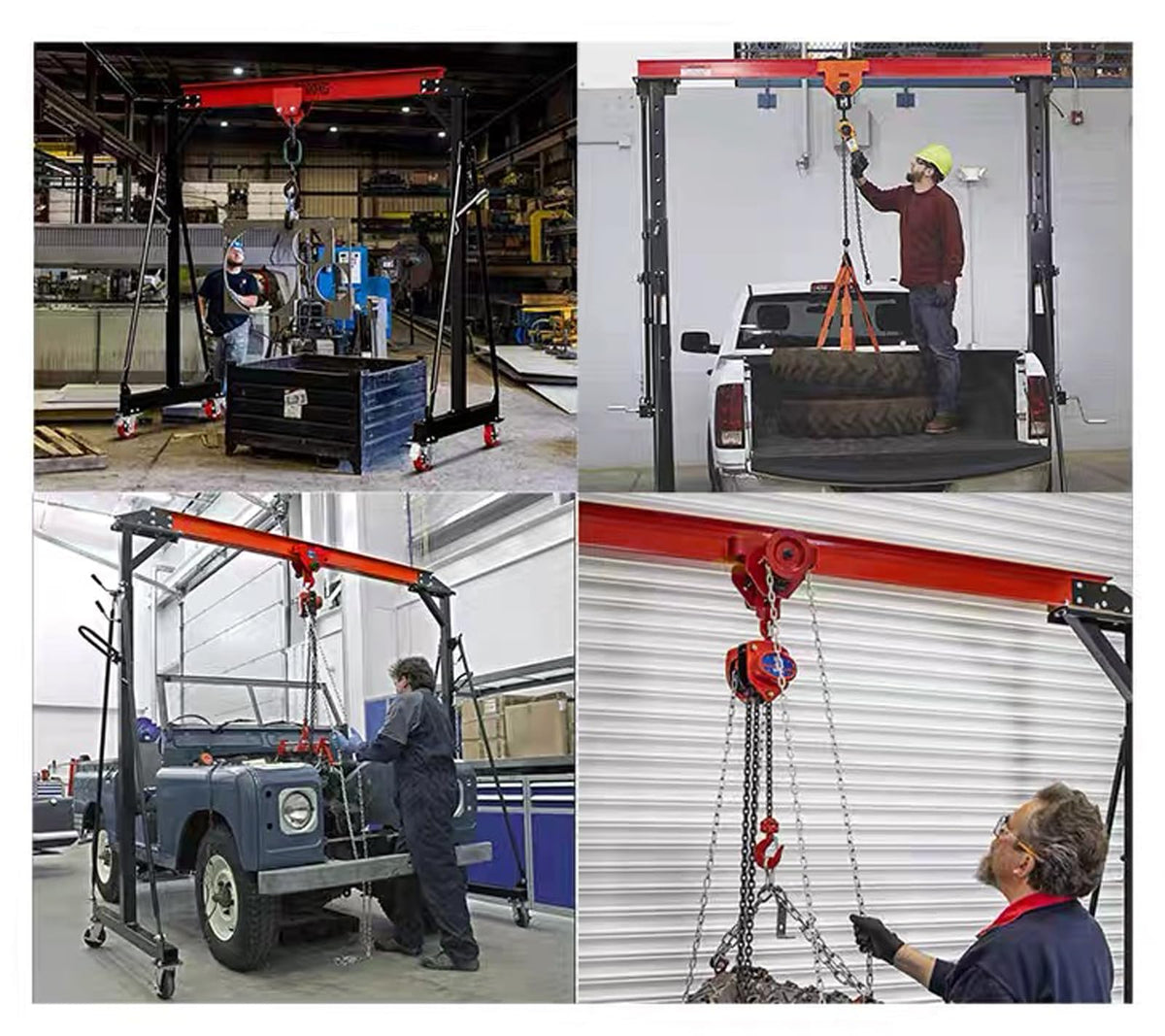 Adjustable Gantry Crane - 2 Ton (5000Lbs) Capacity Portable Hoist Frame, Shop Crane Hoist, Trolley, Sling, Shackles, Hooks and Festoon System, Lifting Gantry for Factories, Warehouses, Garage (2 Ton)