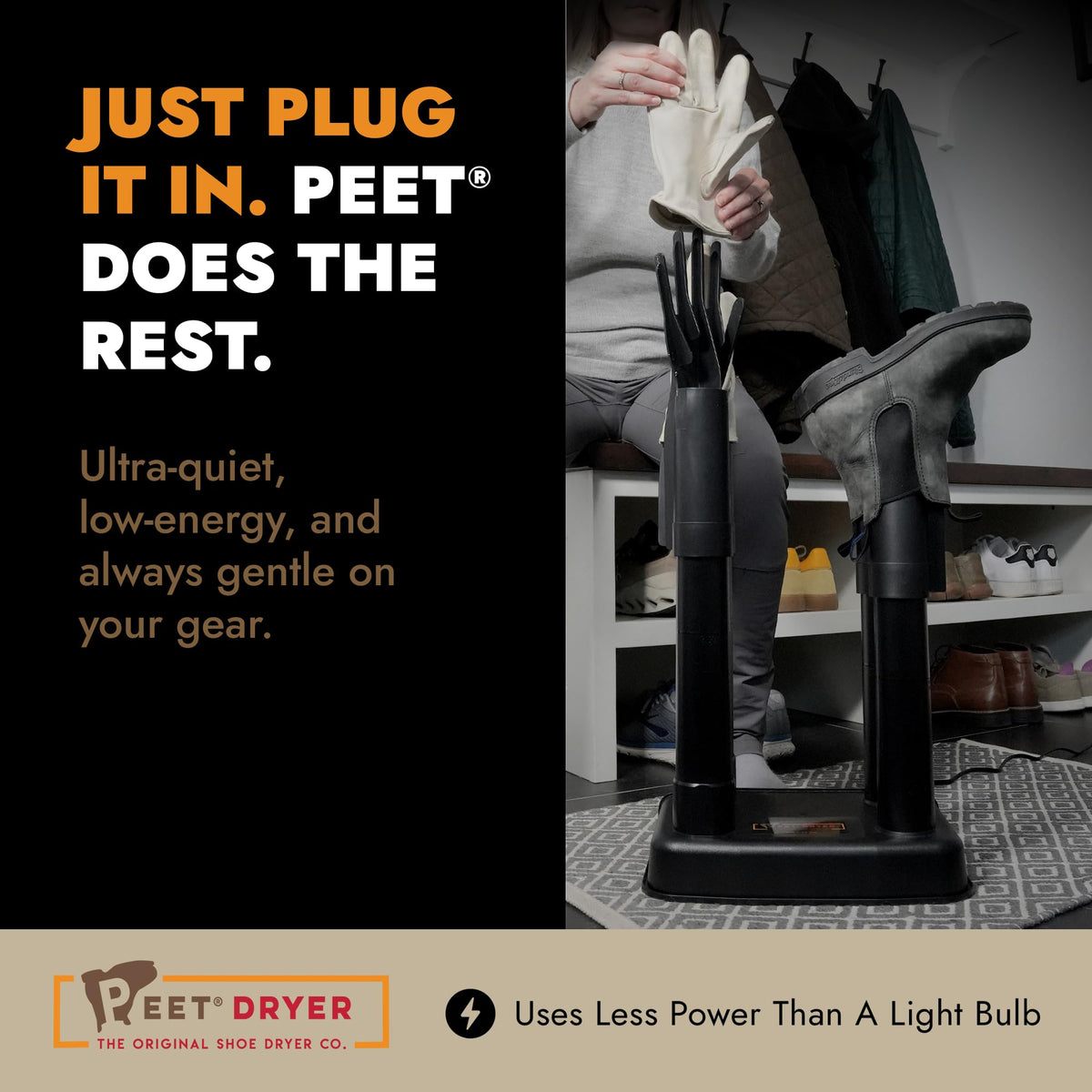 PEET Multi Boot and Glove Dryer - Portable Electric Shoe Dryer for Ski Boots, Snowboard Boots, Hockey Gear & Outdoor Gear - Always-On, Silent, Built-In Glove DryPorts - 25 Year Warranty, Made in USA