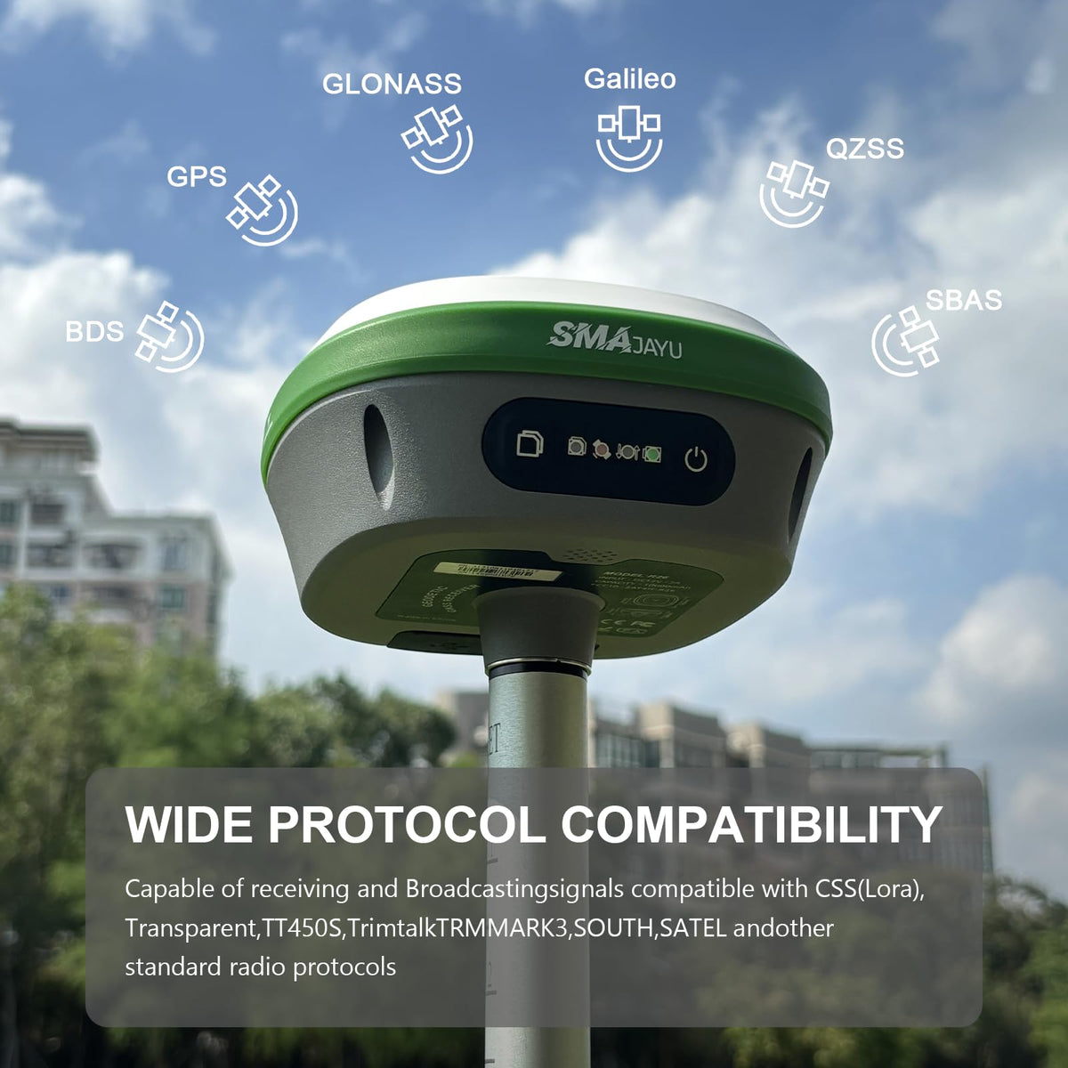 SMA26 Plus GNSS RTK Rover & Base Surveying Equipment with Controller and Software, Connect with UAVs,1cm Accuracy, NOAA Certified, IMU/PPP/UHF/NTRIP/BT, IP67 GPS for Civil Engineering and Topography