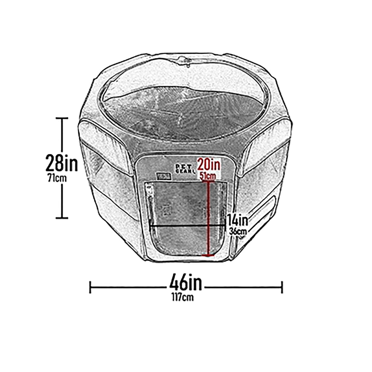 Pet Gear Octagon Pet Pen with Removable Top for Cats and Dogs up to 90-pounds, 46-inches, Willow