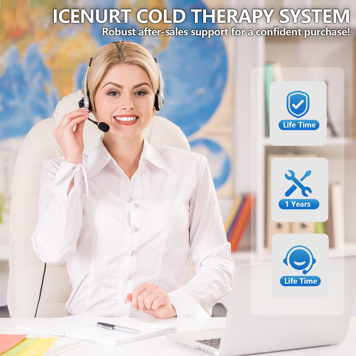 ICENURT Cold Therapy Machine with Programmable Timer, Ice Machine for Knee After Surgery, Knee Replacement Recovery System, Cryotherapy Pain Relief w/Compression Pad