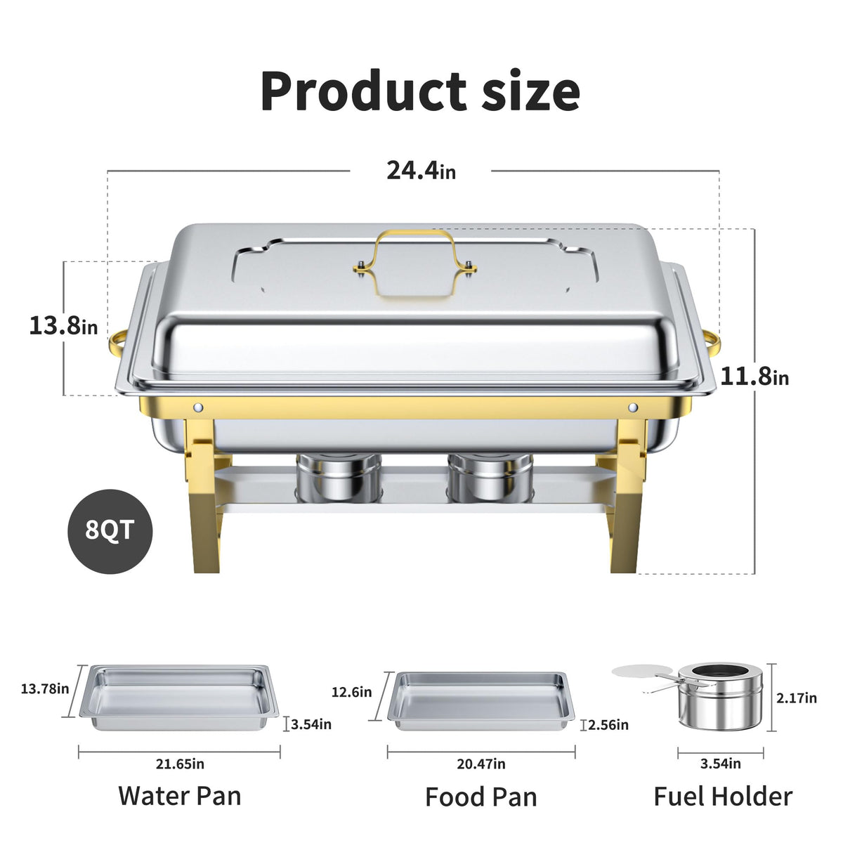 GGIU Chafing Dishes for Buffet Set: Chafers for Catering - Chafing Dish Buffet Set with Lids | Chafers and Buffet Warmers Sets | Serving Food Warmer | Chafers Servers Sets