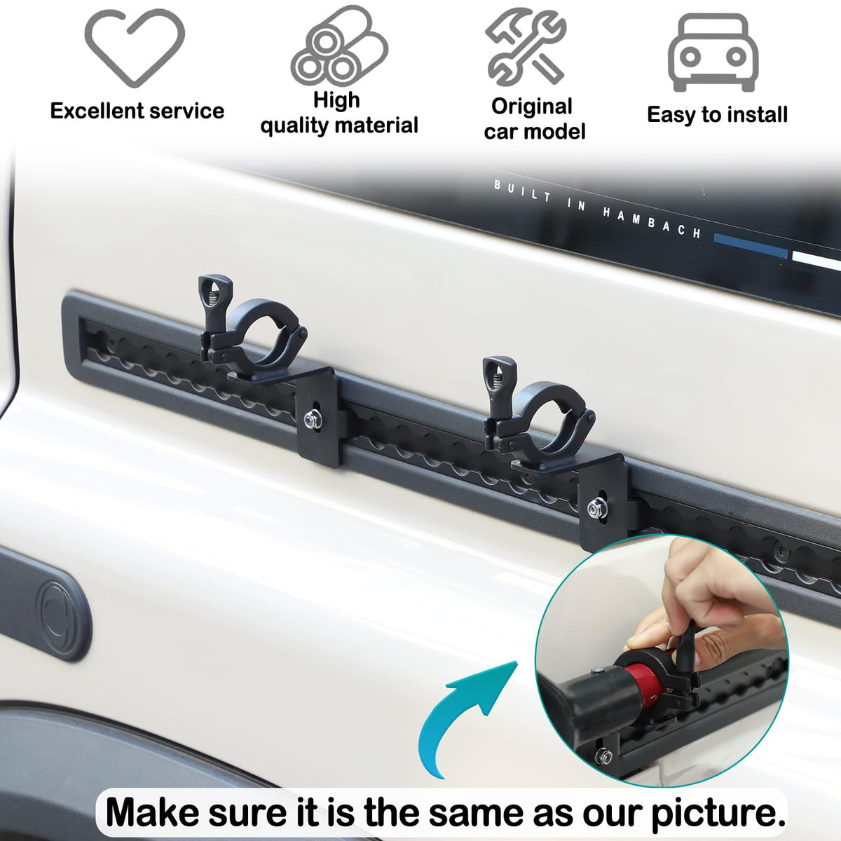 Hudiriy Car Body Side Expansion Rails Shovel Mounts Compatible with Ineos Grenadier 2020 -2025, 2 Pcs Shovel Holder Modular Quick Release Axe Holder Mount Kit External Accessories