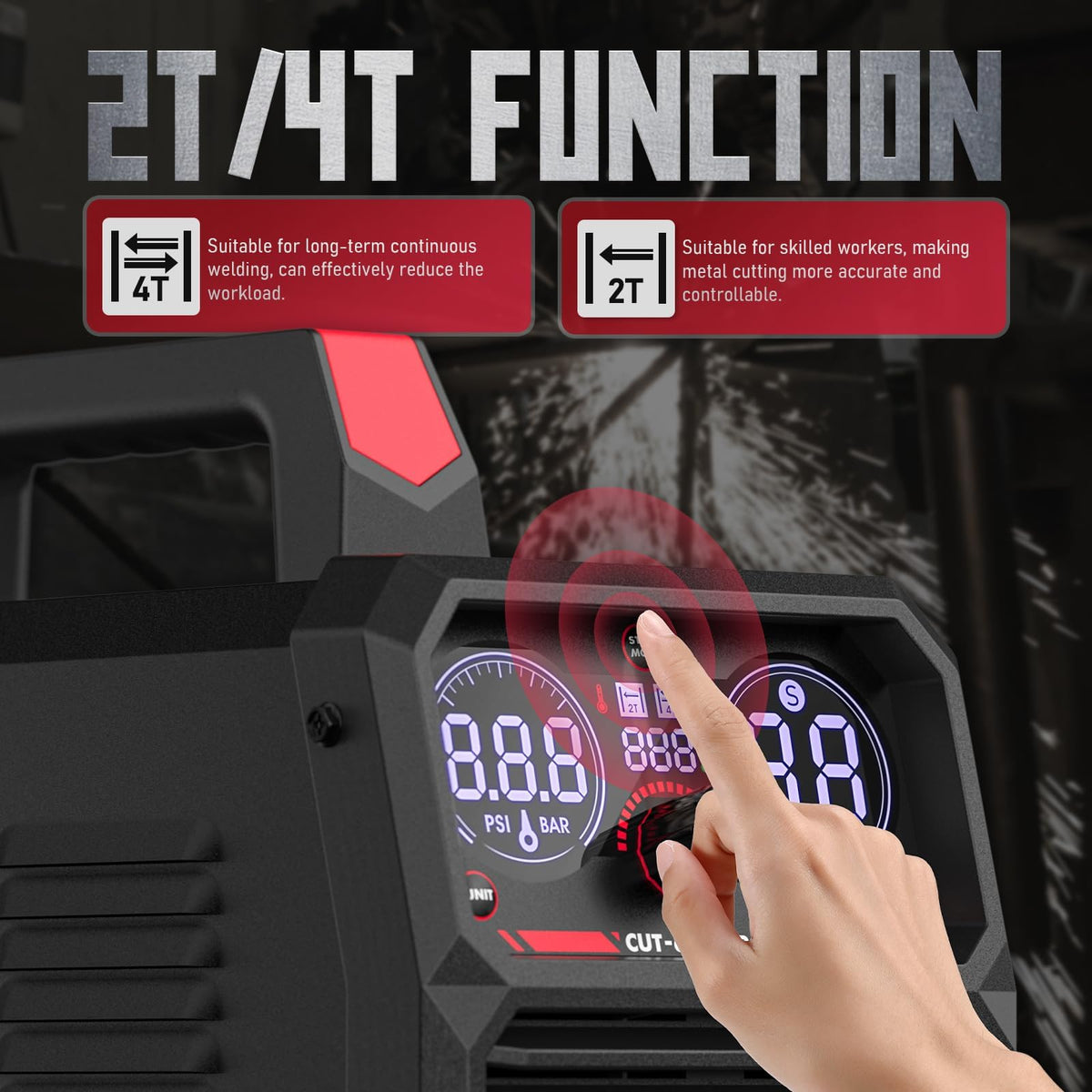 YESWELDER CUT-50DS Plasma Cutter, 50A 110V/220V Pilot Arc Digital Display Plasma Cutting Machine & 60 Pcs Plasma Cutting Consumables Fit Cut40 50 with Plasma Cutter Torch PT31 LG40