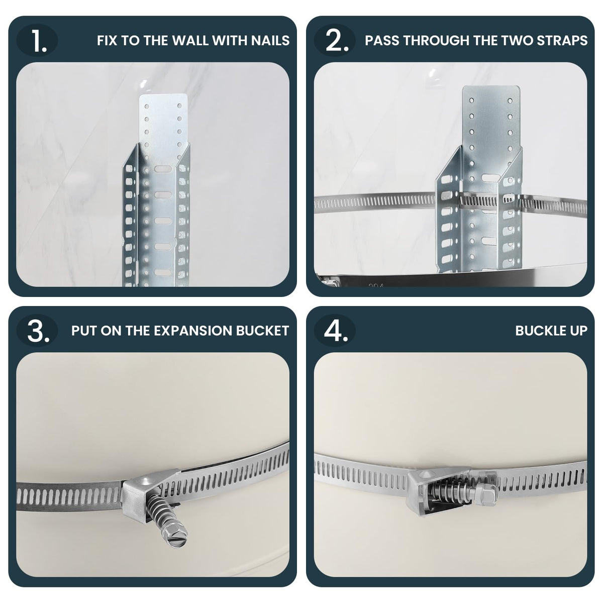 Solimeta 4.5 Gallon Potable Water Expansion Tank with Adjustable Wall Bracket & Gas Water Heater Installation Kit (24" Stainless Steel Hoses 3/4" FIP + 24" Gas Connector)