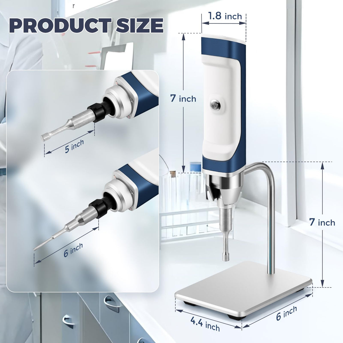 Bonvoisin Handheld Ultrasonic Homogenizer Emulsifier Sonicator Processor Cell Disruptor Mixer with Bracket Carrying Case 110V (3mm 0.1~30ml)
