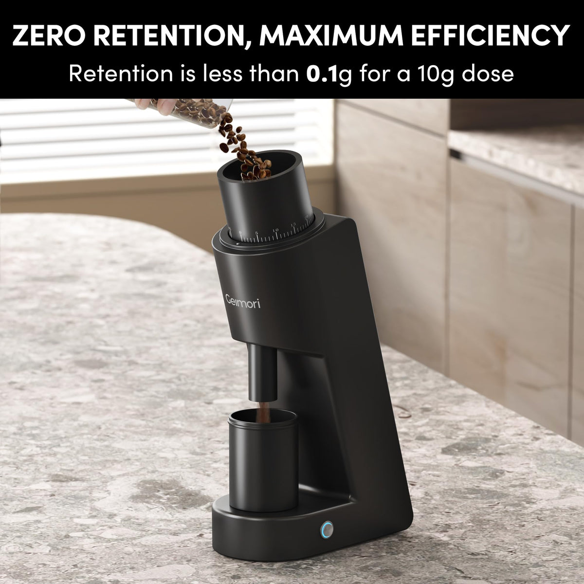 Burr Coffee Grinder,Wirsh Electric Single Dose Coffee Grinder Geimori GU38 with 38mm 6-Core Conical Burr,Stepless Adjustment for Espresso,Drip,French Press,Cold Brew,Bellows Included.