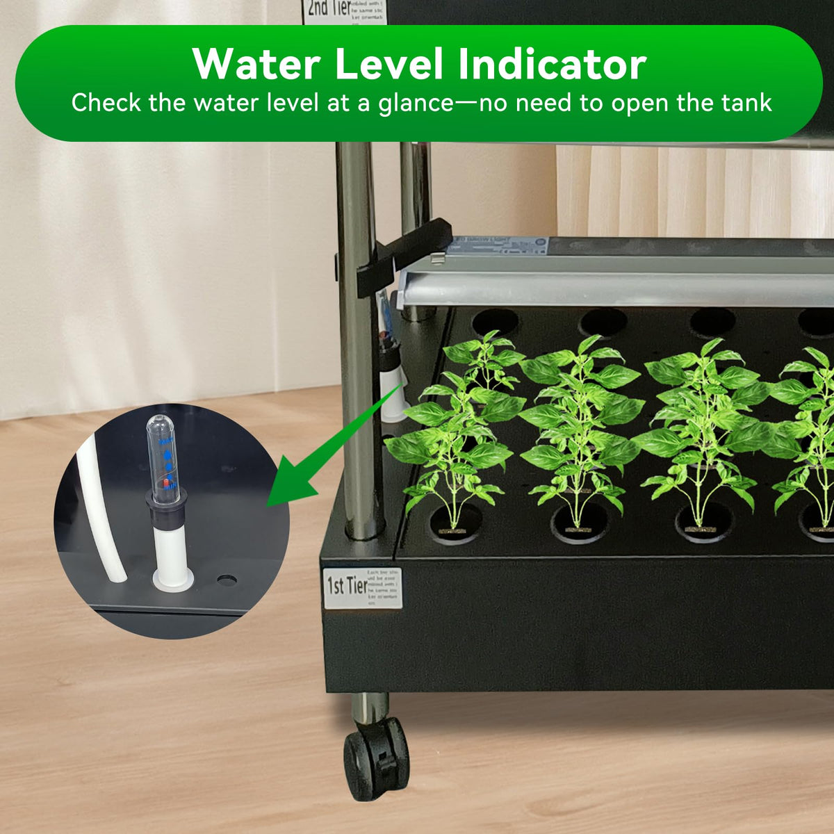 Indoor hydroponics Growing System, Large Vertical Hydroponic Garden with Smart Full-Spectrum Grow Lights, Auto Circulating Water, Mobile Indoor Gardening System for Herbs, Vegetables & Fruits