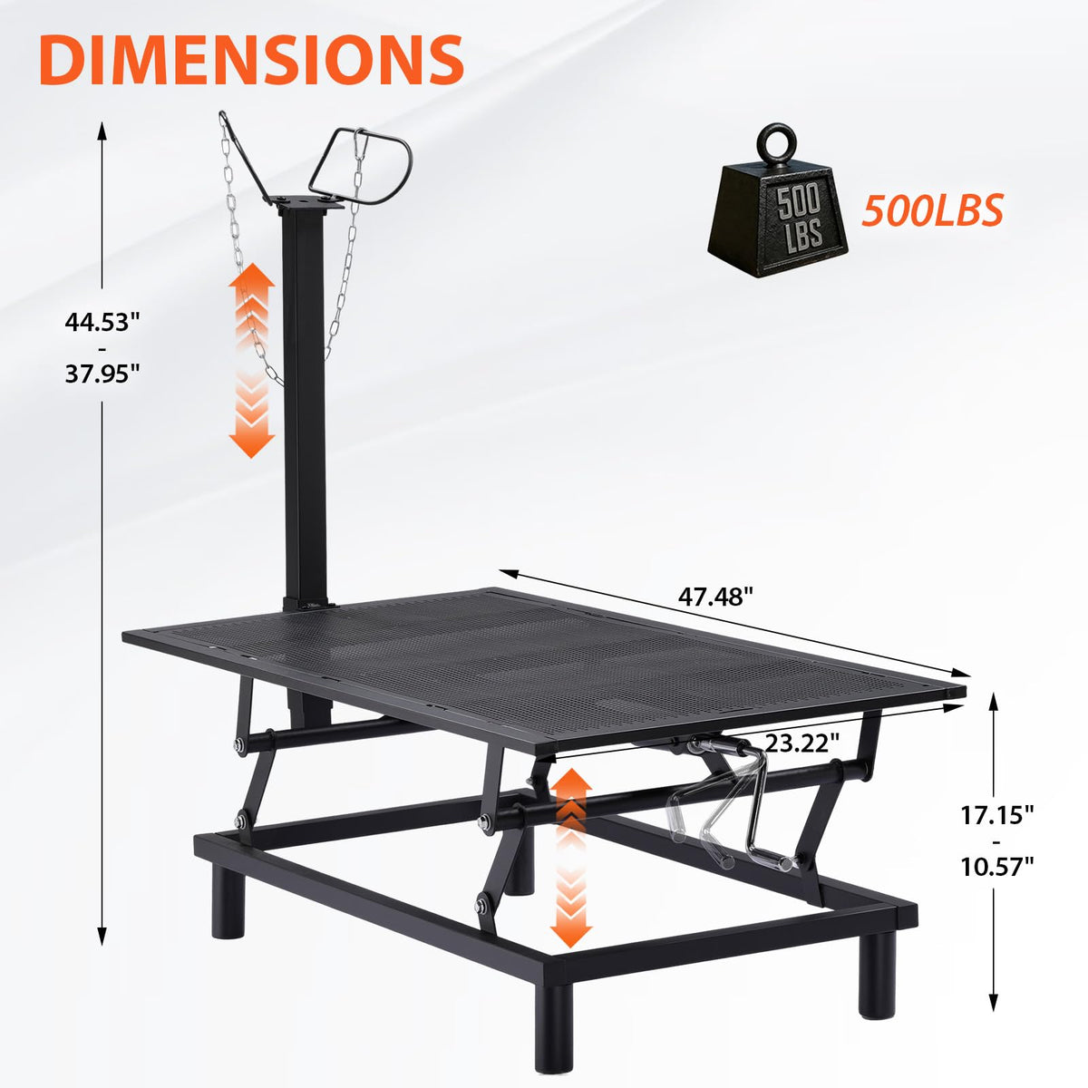 GTPLAYER Goat Milking Stand with Hand Crank,Wheels โ 48"x23" Adjustable Headpiece & Height, for Grooming, Milking, Hoof Trimming, Heavy Duty Metal Sheep/Goat Stand, 500 LB Capacity Dark-Black