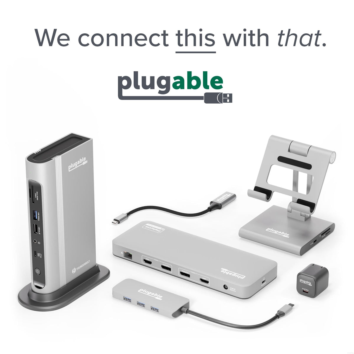 Plugable 7-in-1 USB-C DisplayLink Dock – Dual 4K 60Hz HDMI, USB-C & USB-A (10Gbps), SD Card, Gigabit Ethernet, 100W PD Charging – Compatible with macOS & Windows, MacBook Dual Monitor Support