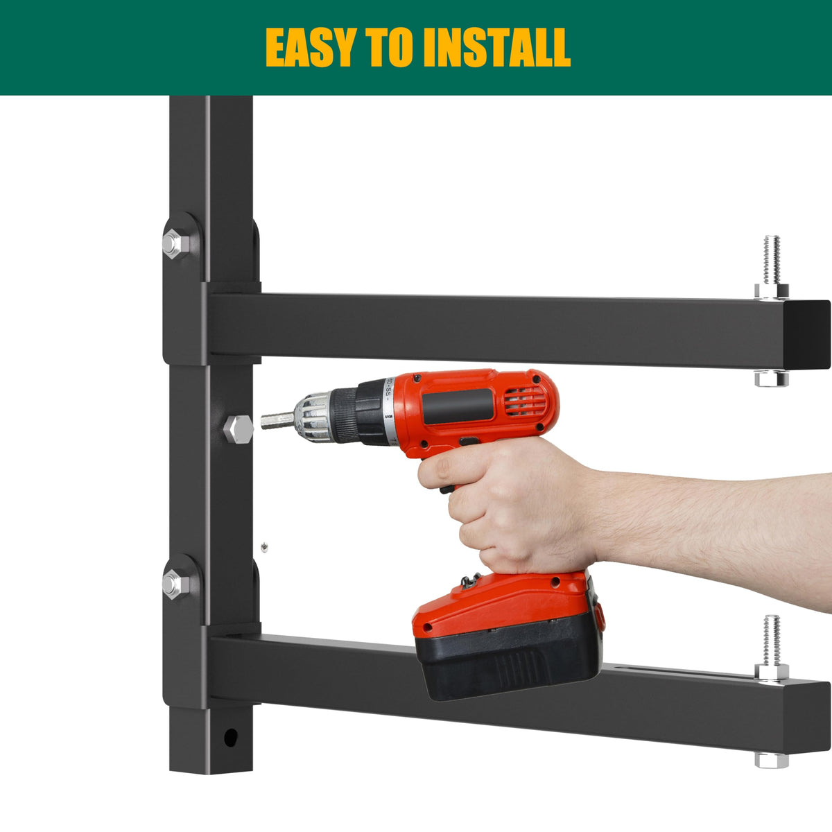 KOSEOO Lumber Storage Rack Wall Mount, Folding Wood Storage Racks Heavy Duty for Garage Metal Lumber Rack Indoor and Outdoor with 4-Level, 4 Pack, Black